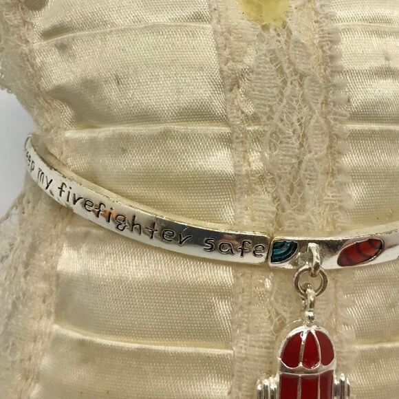 Fireman Blessing Enamel Charm Bracelet Sil… - Picture 12 of 14